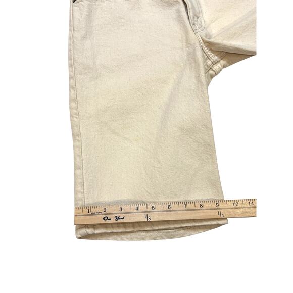 Vtg Levis 550 Jean Shorts Men 30 (28) Cream Relaxed Fit Denim 90s Orange Tab USA - Picture 9 of 9